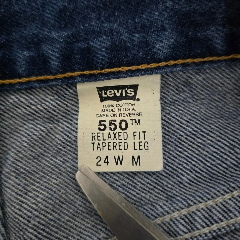 Vintage Levis 550 Mens 42x31 Relaxed Fit Tapered Leg Jeans Dark Wash Made in USA